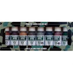 Set Panzer Aces Nº1 (Óxido, Orugas, caucho,...) 8 colores. Bote 17 ml. Marca Vallejo. Ref: 70.122.