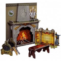 Clever Paper - Chimenea. Puzzle 3D de montaje. Serie de casas de muñecas. Ref: 14260.