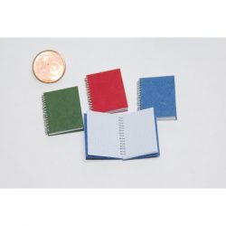 Ociomodell - Cuaderno espiral azul. Accesorio tanto para escenas como para casas de muñecas. Hecho artesanalmente. Escala 1:12.