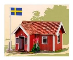 Clever Paper - Casa sueca, Puzzle 3D de Montaje, Serie de construcciones populares, Ref: 14325.