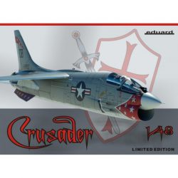 Eduard - Avión de caza F8-E Crusader. Escala 1:48. kit de plástico listo para ensamblar y decorar con calcas, fotograbado, mascara de pintura y resinas, Ref: 11110.