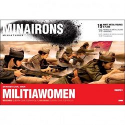 Minairons miniatures - Milicianas. Contiene 19 figuras metal blanco y banderas (20 mm). Serie de la guerra civil española. Escala 1:72. . Ref: 20GEF011.