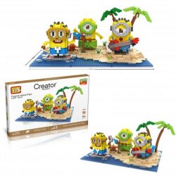 Loz - Minions en la isla tropical. kit de construcción por nano blocks. Recomendado para + 9 años, Ref: 9396.