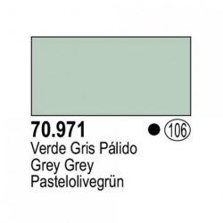 Vallejo - Acrílico Model Color, Verde Gris Pálido , ( 106 ). Bote 17 ml, con cuentagotas. Especialmente diseñado para pincel. Ref: 70.971.