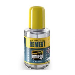 Mig - Extra thin cement full, pegamento ultraligero y rápido para maquetas. Bote 30 ml., Ref: A.MIG2025.