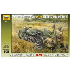 Zvezda - Figuras Soviet Motocicleta M-72 con mortero 82-MM, Escala 1:35, Ref: 3651