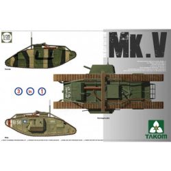 Takom - Heavy battle tank Mark V Male, Hermaphrodite o Female 3 in 1, WWI. Escala 1:35,  Ref: 2034.