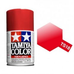 Tamiya - Spray metallic Red, Rojo metálico (85018). Bote 100 ml., Ref: TS-18
