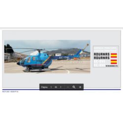 Trenmilitaria. - Calcas del helicóptero BO-105, aduanas, azul. Escala 1:72,  Ref: 000_0009