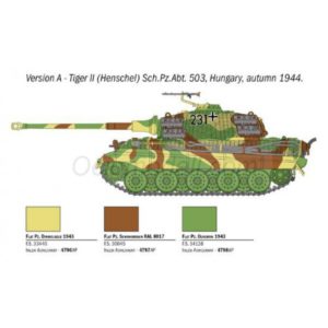 Italeri - GERMAN TIGER II - Sdkfz.182 Panzer VI Ausf. B, (28 mm), Escala 1:56, Ref: 15765