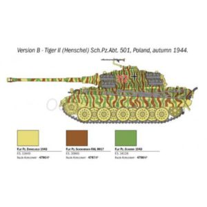 Italeri - GERMAN TIGER II - Sdkfz.182 Panzer VI Ausf. B, (28 mm), Escala 1:56, Ref: 15765