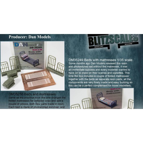 FCmodeltrend - Beds with matresses. Escala 1:35, Ref: DM35250 2 beds with matresses escala 135 marca fcmodeltrend ref dm35250 1
