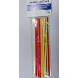 Albion Alloys - Pack de 12 limas extra fina, 400/600 grano. Limas de 165 x 3 mm., Ref: 140.