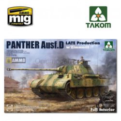 Takom - WWII German Tank Sd.Kfz.171 Panther Ausf.D Late production w/ Zimmerit/ full interior kit. Escala 1:35, Ref: 2104.