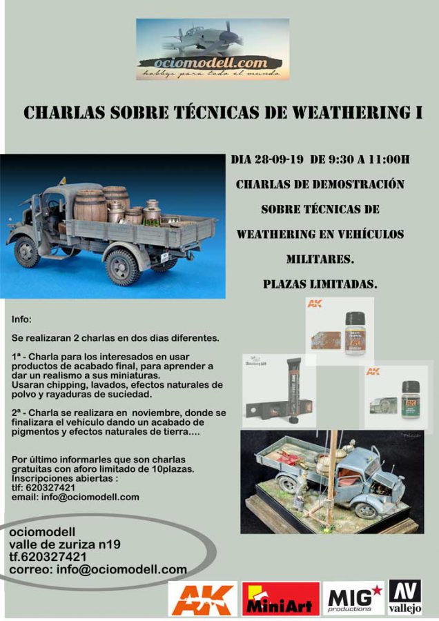 Charlas- Técnicas de weathering I, 28 septiembre de 2019