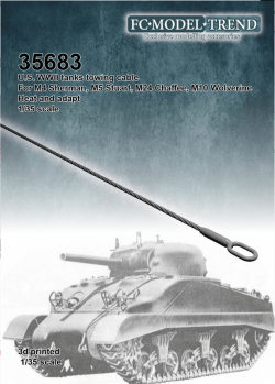 Cable de arrastre para M4 Sherman, M24 Chaffee, M5 Stuart, M10 Wolverine. Escala 1:35. Marca FCmodeltrend. Ref: 35683.