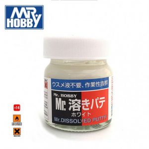 Mr.DISSOLVED PUTTY , Masilla fluida. Bote 40 ml. Marca MR.Hobby. Ref: P119.