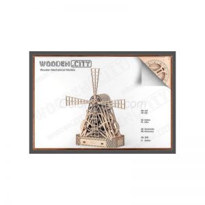 Molino de Viento, madera contrachapada, Kit de montaje. Marca Wooden City. Ref: 57307.