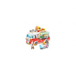 Furgoneta Pizza truck Loz 491 piezas. Kit construction blocks. Marca Loz. Ref: 401739.