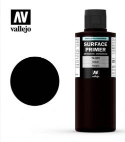 Surface Primer, Imprimacion Negra. Bote 200 ml. Marca Vallejo. Ref: 74.602.