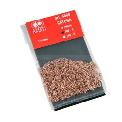 Cadena cobre Tipo C, eslabón 4mm x 1m . Marca Amati. Ref: 436005.