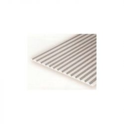 Plancha con ranuras en " V " 0.50 x 0.75 entre ranuras, 15 x 30 cm. De Estireno. Marca Evergreen. Ref: 2030.