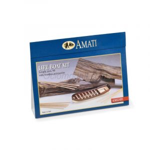 Botes salvavidas de madera-metal 90mm, 1 und. Marca Amati. Ref: 4302/09, 43029.