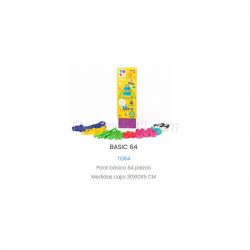 Pack básico 64 piezas. Kit de juego creativo sin instrucciones, reciclando. Marca Toyi. Ref: TO64