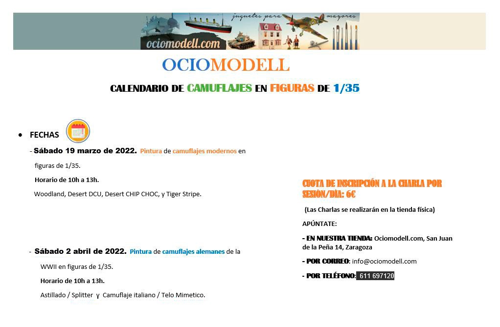Calendario de charlas en Ociomodell.com