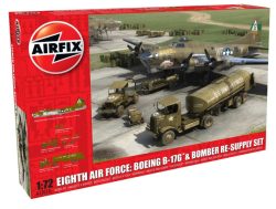 Set Eighth Air Force: Boeing B-17G™ & Bomber Re-supply . Escala 1:72. Marca Airfix. Ref: A12010, vehiculos de reabastecimiento de munición y combustible