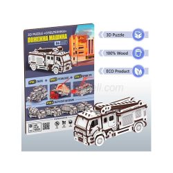 Camión de Bomberos 86 pz, madera contrachapada. Marca Mr.playwood. Ref: 10803