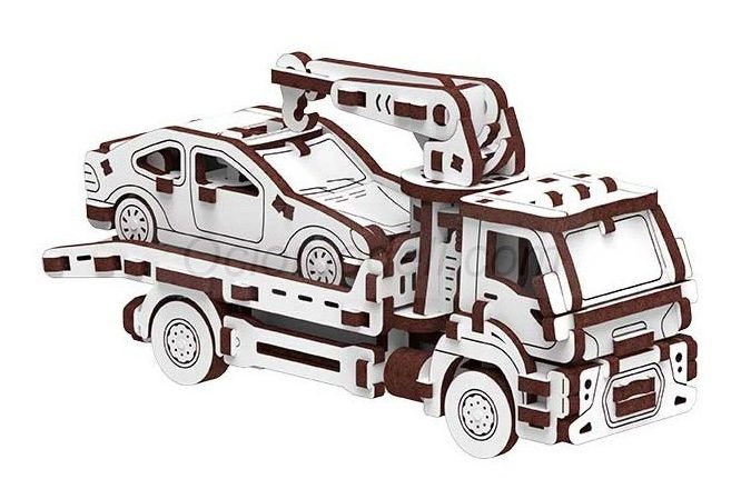 Camión Grúa 110 pz, madera contrachapada. Marca Mr.playwood. Ref: 10805