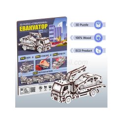 Camión Grúa 110 pz, madera contrachapada. Marca Mr.playwood. Ref: 10805