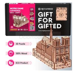 Catedral de Notre Dame (Eco - light) 204 piezas, madera contrachapada, Kit de montaje. Marca Mr.playwood. Ref: 10210