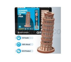 Torre de Pisa 379 pz, madera contrachapada. Marca Mr.playwood. Ref: 10410