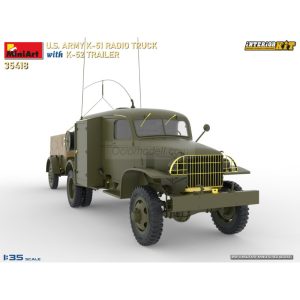 US ARMY K-51 RADIO TRUCK WITH K-52 TRAILER. INTERIOR KIT. Escala 1:35. Marca Miniart. Ref: 35418, fue utilizado en la Segunda Guerra Mundial como un medio de comunicación móvil para las fuerzas estadounidenses 3 US ARMY K-51 RADIO TRUCK WITH K-52 TRAILER. INTERIOR KIT. Escala 1:35. Marca Miniart. Ref: 35418.