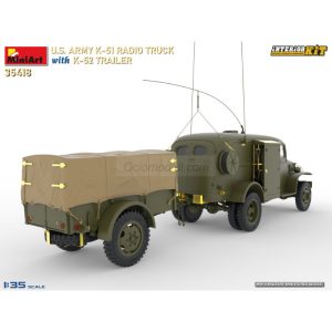 US ARMY K-51 RADIO TRUCK WITH K-52 TRAILER. INTERIOR KIT. Escala 1:35. Marca Miniart. Ref: 35418, fue utilizado en la Segunda Guerra Mundial como un medio de comunicación móvil para las fuerzas estadounidenses 4 US ARMY K-51 RADIO TRUCK WITH K-52 TRAILER. INTERIOR KIT. Escala 1:35. Marca Miniart. Ref: 35418.