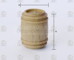 Barriles madera 25mm, 4 unds. Marca Amati. Ref: 412025, 4120/25.