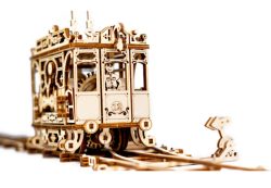 City Tram with rails, madera contrachapada, Kit de montaje. Marca Wooden City. Ref: 57320