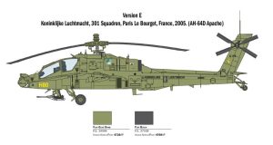 AH-64D APACHE LONGBOW. Escala 1:48. Marca Italeri. Ref: 2748, modelo de helicóptero de ataque de origen estadounidense, diseñado para misiones de combate en situaciones de alto riesgo 4 AH-64D APACHE LONGBOW. Escala 1:48. Marca Italeri. Ref: 2748