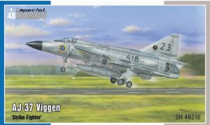 AJ-37 Viggen ‘Strike Fighter’. Escala 1:48. Marca Special Hobby. Ref: 48216, avión de combate sueco que fue desarrollado en la década de 1960 para reemplazar a varios modelos obsoletos utilizados por la Fuerza Aérea Sueca 2 AJ-37 Viggen ‘Strike Fighter’. Escala 1:48. Marca Special Hobby. Ref: 48216