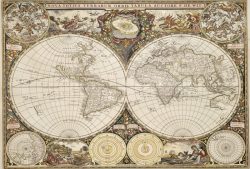 Antique World Map, Puzzle de madera con piezas de doble cara. 600 pz. Marca Wooden City. Ref: TR0018XL