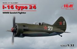 I-16 Type 24, WWII Soviet fighter. Escala 1:32. Marca ICM. Ref: 32001