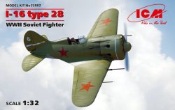 I-16 Type 28, WWII Soviet fighter. Escala 1:32. Marca ICM. Ref: 32002