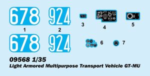 Light Armored Multipurpose Transport Vehicle GT-MU. Escala 1:35. Marca Trumpeter. Ref: 09568, vehículo diseñado para proporcionar transporte seguro y protección contra amenazas ligeras en zonas de combate 3 Light Armored Multipurpose Transport Vehicle GT-MU. Escala 1:35. Marca Trumpeter. Ref: 09568