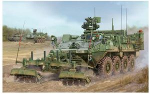 M1132 Stryker Engineer Squad Vehicle w/LWMR-Mine Roller/SOB. Escala 1:35. Marca Trumpeter. Ref: 01574, vehículo de ingenieros de la familia de vehículos de combate Stryker, diseñado para apoyar a las unidades de ingenieros en el campo de batalla 2 M1132 Stryker Engineer Squad Vehicle w/LWMR-Mine Roller/SOB. Escala 1:35. Marca Trumpeter. Ref: 01574