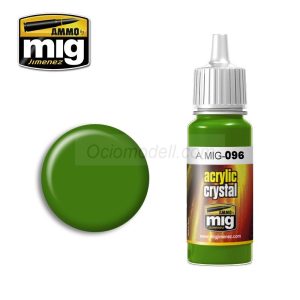 Acrilico CRYSTAL Verde Periscopio (y Luz Trasera Encendida). Bote 17 ml. Marca Ammo by Mig Jimenez. Ref: AMIG0096
