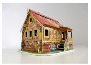 Casa de muñecas II ( chalet rojo ). Puzzle 3D de Montaje. Serie de casas de muñecas. Marca Clever Paper. Ref: 142062, 3 Casa de muñecas II ( chalet rojo ). Puzzle 3D de Montaje. Serie de casas de muñecas. Marca Clever Paper. Ref: 142062