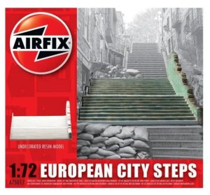 Escalinata de una ciudad europea WWII, en resina. Escala 1:72. Marca Airfix. Ref: A75017