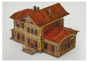 Estación de Mozhayskaya ( San Petersburgo ), Puzzle de Cartón para montar, Escala H0, Marca Clever Paper, Ref: 14309.